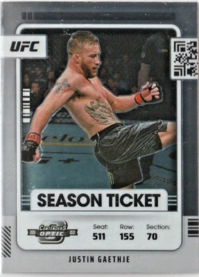 Justin Gaethje - 2022 Panini Chronicles UFC Contenders Optic Season Ticket  #366 - Image 1 of 2