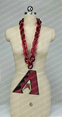 New MLB ARIZONA DIAMOND BACKS Jumbo Big RED Fan Chain Necklace Foam MI USA - Image 1 of 3