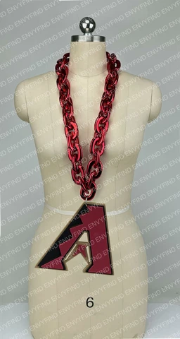 New MLB ARIZONA DIAMOND BACKS Jumbo Big RED Fan Chain Necklace Foam MI USA Cover