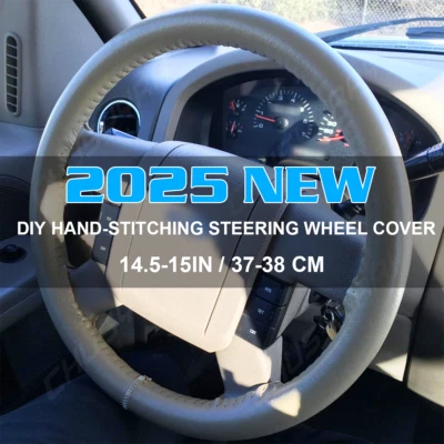 Cubierta Volante Coche 15" 38cm Cuero Genuino Para Land Rover Beige Foto 1 de 4