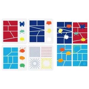 1set 4pcs 4 styles PET Hollow Out Drawing Painting Stencils for Scrapbook Photo - Picture 1 of 6
