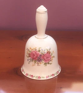Vintage Sadler Floral Bell. Pink Rose Design 6 Inches - Picture 1 of 8