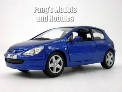 Peugeot 307 XSI 2001 modelo diecast escala 1/32 de Kinsmart - azul Foto 1 de 4