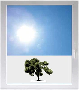 Sichtschutzfolie Sonnenschutz Fensterfolie-GME035-großer Baum  Natur Wald - Bild 1 von 1