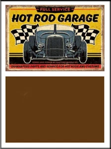 1:24 1:25 ESCALA HOT ROD GARAJE LETRERO DE METAL DESGASTADO DISEÑO DE DIORAMA DE EDIFICIO 32 - Imagen 1 de 1