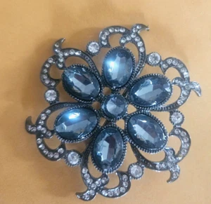 CraftbuddyUS RYX-001: 2 piezas x 70 mm Gunmetal Diamante Estrás Hebilla Deslizante - Imagen 1 de 3