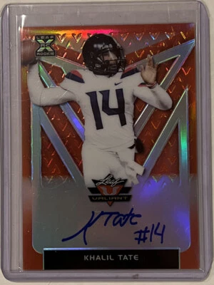 KHALIL TATE 2020 LEAF VALIANT ORANGE REFRACTOR AUTOGRAPH SP 47/50 EAGLES - Image 1 of 2