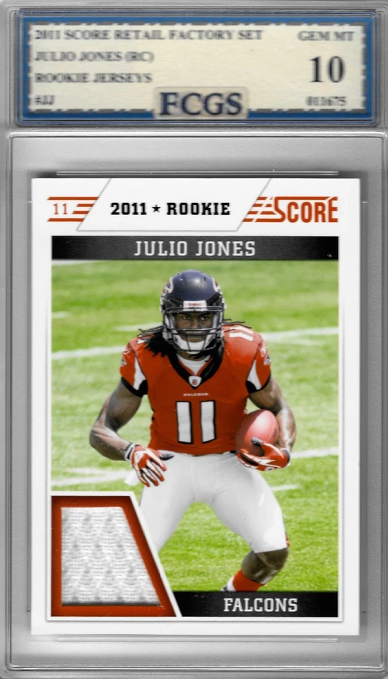 2011 Score Julio Jones RC Jersey #JJ Graded FCGS 10 GEM MINT — 第 1/2 张图片