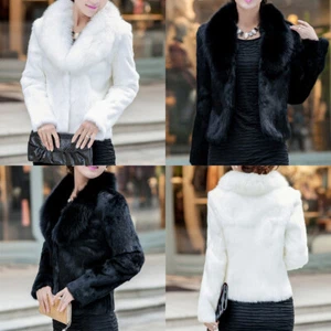 New Women's Imitation Rabbit Hair Coat Loose Lapel Coat Thick Women's Fur Coat - Picture 1 of 14