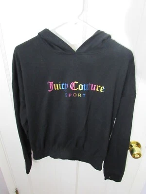 Moletom com capuz Juicy Couture Sport Ombre Foil ultramacio French Terry preto tamanho médio - Imagem 1 de 4