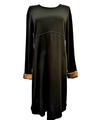 Liz Claiborne long sleeve Sweater Dress Black Womens Petite size M - Image 1 of 4