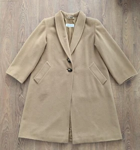 MAX MARA 100% Camel Hair Wool Women's Long Coat Overcoat Beige - Picture 1 of 24
