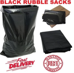 HEAVY DUTY BLACK RUBBLE BUILDERS REFUSE TOUGH WASTE SACKS BAGS LINERS - Picture 1 of 1