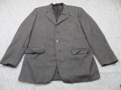 Corneliani Blazer Mens Large Black Plaid Coat 100% Wool 3 Button Lined - Image 1 of 4