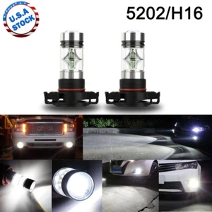 5202 H16 LED Fog Light Bulbs for 2007-2015 Chevy Silverado 1500 White 6000K 100W - Picture 1 of 12