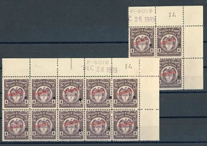 COLOMBIA Revenues 4c ABNCo SPECIMEN 1919 Marginal Corner Blocks{10 & 4}MNH ZU19 - Picture 1 of 5