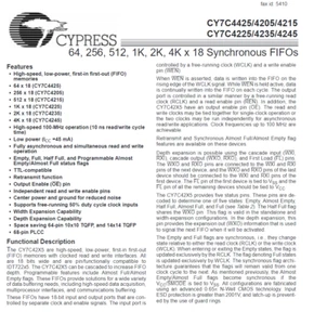 CYPRESS CY7C4235 Synchronous FIFO ***free p&p ****** - Picture 1 of 1