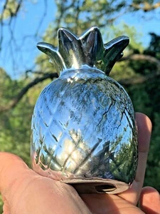 Vintage Silver Mercury Glass WELCOME PINEAPPLE Key West Southern Charm 4/2 ❤️m13 - Picture 1 of 7