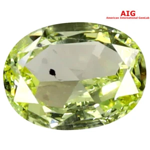 Diamante de corte ovalado amarillo (7 x 5 mm) (sin calefacción) con certificación AIG de 0,80 quilates - Imagen 1 de 4