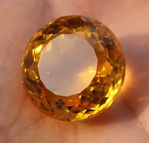 Großer gelber Citrin 101,80 CT runder facettierter Schnitt loser Edelstein Geschenk für Frauen - Bild 1 von 5