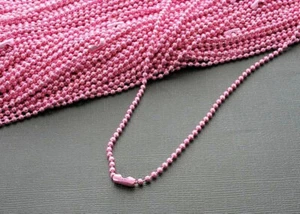 2 Ball Chain Necklaces Pretty Pink 28" Great Quality - C04 - Picture 1 of 1