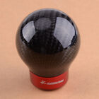 Black Carbon Fiber Round Ball Car Manual Gear Shift Lever Knob with 3 Adapters