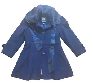 E-land Kids Vintage Girls America Classic Wool Dress Coat Blue (Size: 120/60) - Picture 1 of 6