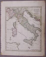 1794 ITALY SICILY SARDINIA  ROBERT WILKINSON HAND COLORED  MAP EX. COND.