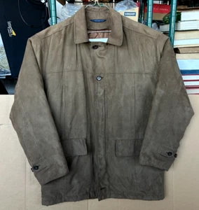 London Fog All Weather Faux Suede Men's Bomber Jacket Size Med Removable Shell - Picture 1 of 21