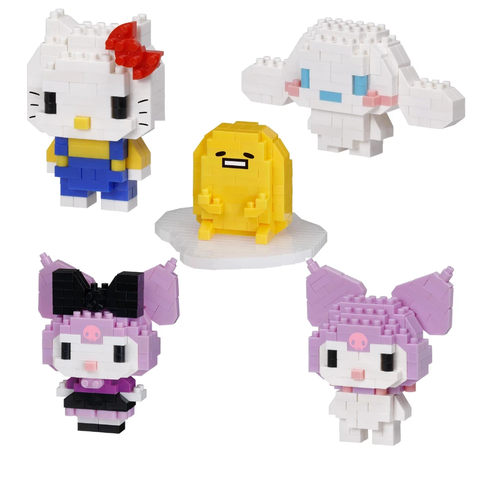 Nanoblock Sanrio Hello Kitty Kuromi Cinnamoroll Gudetama Kit de Juguete de Construcción JAPÓN Foto 1 de 2