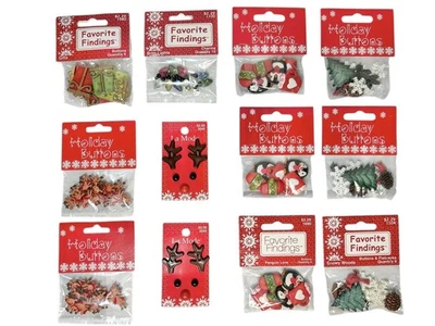 HOLIDAY BUTTON 70+ Assorted Christmas Winter Buttons for Sewing & Crafts Charms - Image 1 of 4