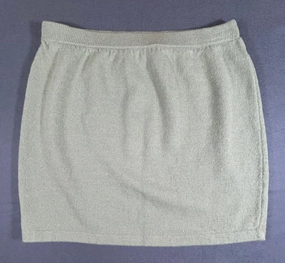 Falda para mujer St. John by Marie gris tejida verde pálido mini talla 8 Foto 1 de 4