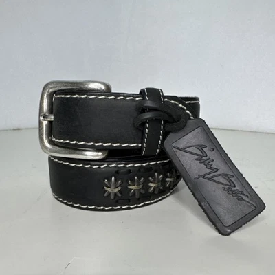 Cinturones Billy de Colección con Etiqueta California Western Negro Estrella Cinturón de Cuero Tachonado Talla 32 Foto 1 de 4