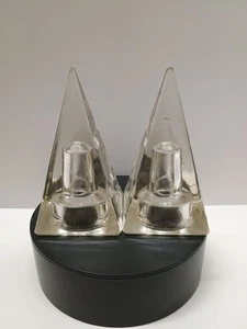 MCM Pyramid Glass Hanging Candle holders 4.25" Tall. vintage - Picture 1 of 3