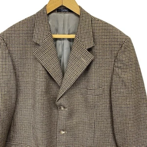 JOHN WEITZ Herren 44R Beige Hahnentritt 100% Wolle Blazer Sport Mantel Anzug Jacke - Bild 1 von 12