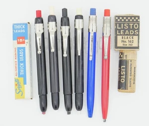 3 Listo & 2 Scripto, 1 Finesse China Marker Grease Pencils w/Spare Leads - USA - Picture 1 of 2