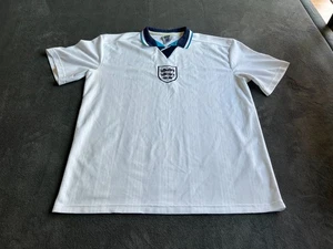 England 1996 Home Shirt Adults XL White Score Draw Retro Football (Free P+P) - Picture 1 of 4