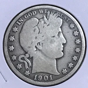 U.S. Barber Half G/VG 1901-O - Bild 1 von 2
