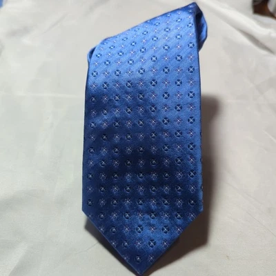 David Donahue 领带蓝色丝绸领带编织形状美国 — 第 1/4 张图片