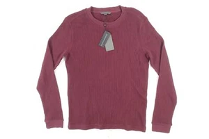 JOHN VARVATOS K5871Y3 BURGUNDY RED SMALL HEAVY WAFFLE SWEATER MENS NWT NEW - Picture 1 of 8