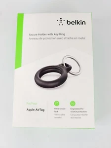 Soporte de bloqueo ultra seguro Belkin Apple Airtag con llavero, negro NUEVO - Imagen 1 de 6