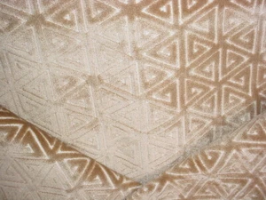 1-5/8Y Pindler 7013 Lourdes Antique Gold Triangle Ikat Velvet Upholstery Fabric - Picture 1 of 4