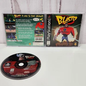 Blasto (Sony PlayStation 1, 1998) PS1 PSOne PSX 2 3 CIB schwarzes Etikett - Bild 1 von 6