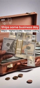 Ultimate Movie Prop Magic $ Repli ca Money QTY100 10K Music/ART Prop USA SHIP - Picture 1 of 10