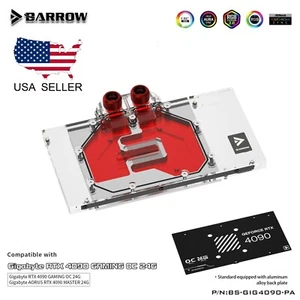 Barrow Full Cover GPU Water Block for Gigabyte Aorus RTX 4090 Master / Gaming OC - Afbeelding 1 van 15