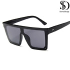 Black Square Frame Sunglasses UV400 Unisex Driving Glasses Mirror Black Shades