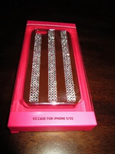 Victoria's Secret JEWELED STRIPE IPHONE 5/5S Case NEW Cell Phone PINK 5 5S  - Picture 1 of 1