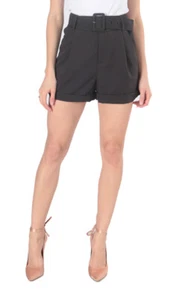 Shorts con cinta eleganti pantaloncini elasticizzati con pinces e tasche - Picture 1 of 6