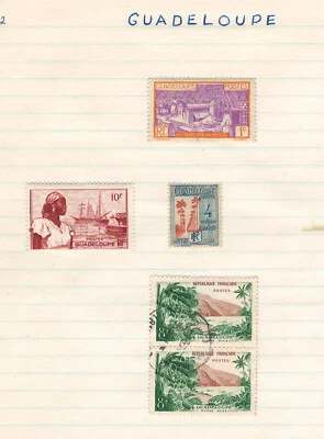 FRENCH GUADELOUPE Very Fine Mint & Used Stamps Hinged on List - Image 1 of 4