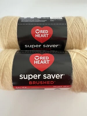 Red Heart Super Saver Brushed 100% Acrylic Yarn~2 Skeins~Biscuit E309 5032 - Image 1 of 4